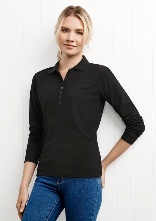 Womens Crew Long Sleeve Polo - Image 4