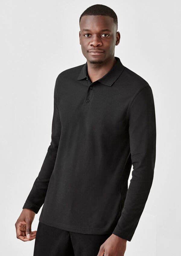 Mens Crew Long Sleeve Polo - Image 2