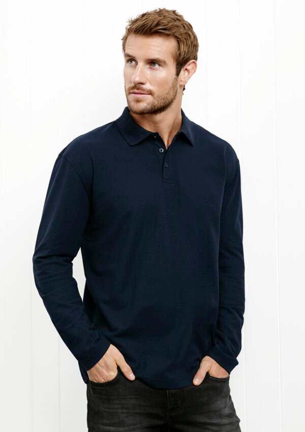 Mens Crew Long Sleeve Polo - Image 3