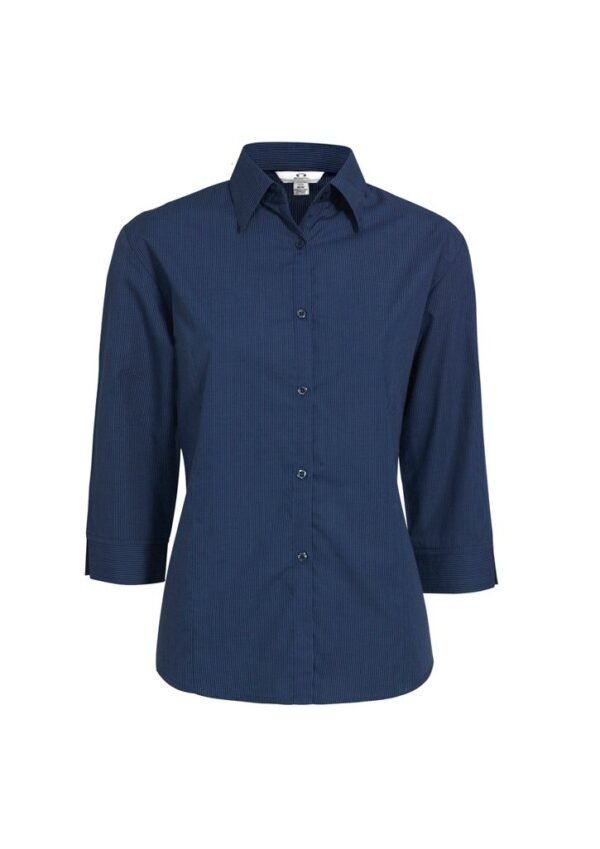 Womens Micro Check 3/4 Sleeve Shirt - Image 3