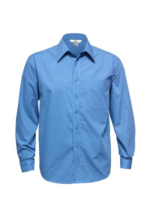 Mens Micro Check Long Sleeve Shirt - Image 3