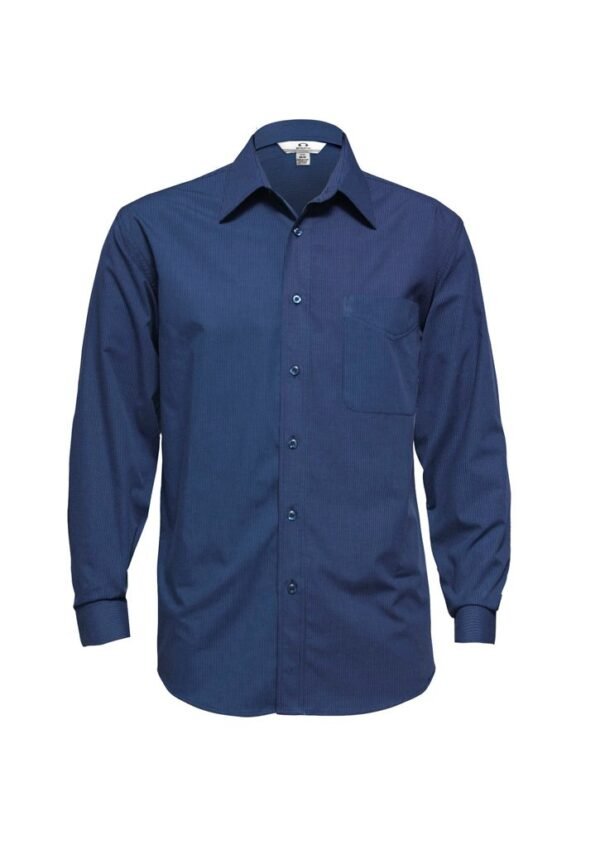 Mens Micro Check Long Sleeve Shirt - Image 2