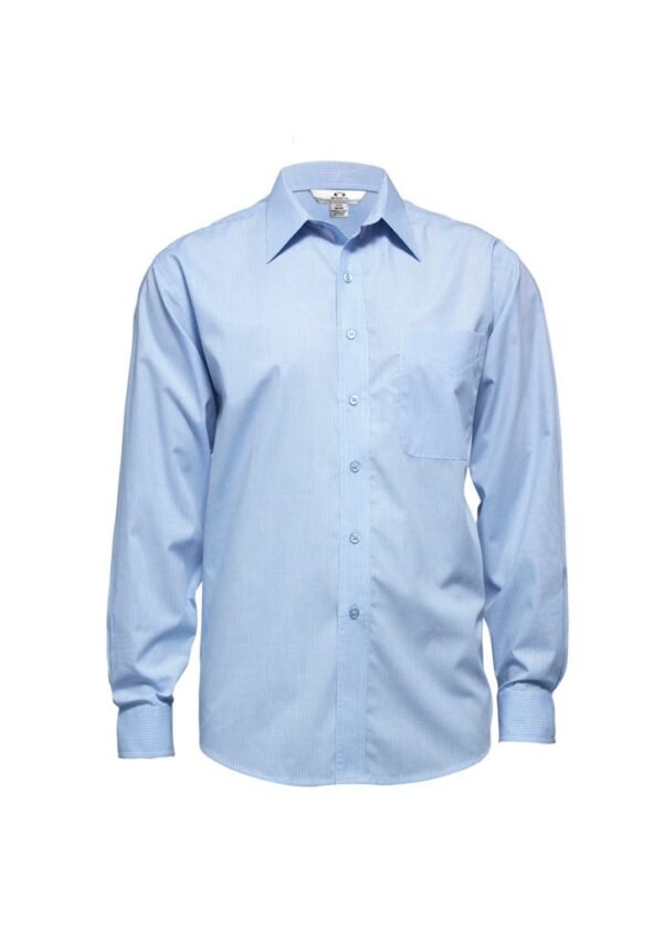 Mens Micro Check Long Sleeve Shirt - Image 4