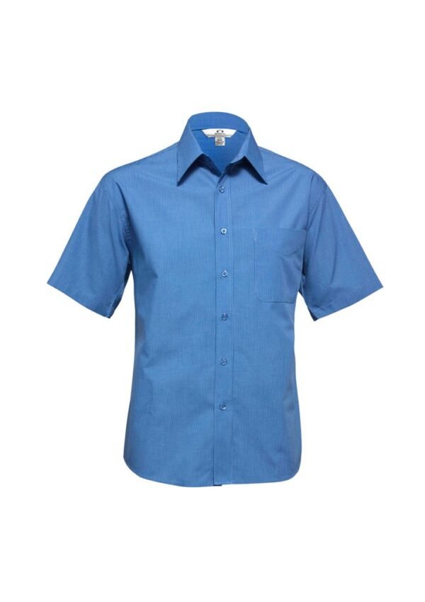 Mens Micro Check Short Sleeve Shirt - Image 2