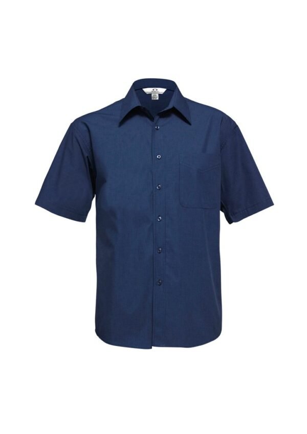 Mens Micro Check Short Sleeve Shirt - Image 3