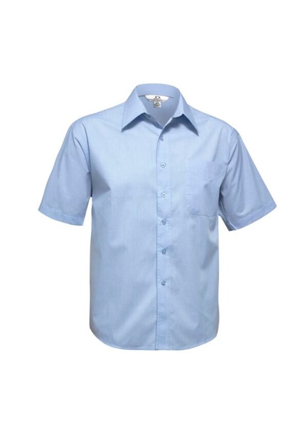 Mens Micro Check Short Sleeve Shirt - Image 4